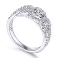 Gabriel & Co. Three Diamond Halo Engagement Ring