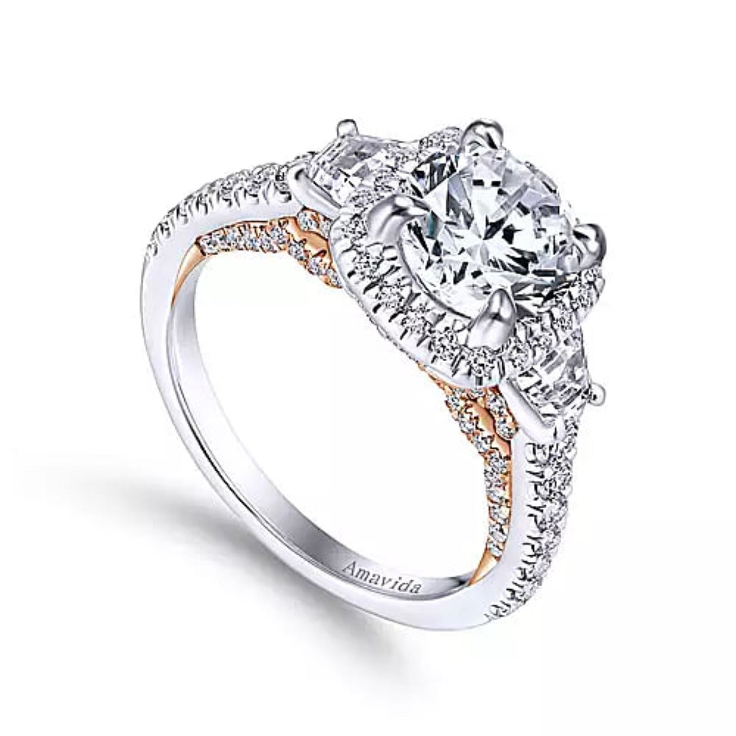 Gabriel & Co. "Verline" Cushion Halo Diamond Engagement Ring