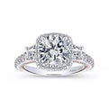 Gabriel & Co. "Verline" Cushion Halo Diamond Engagement Ring