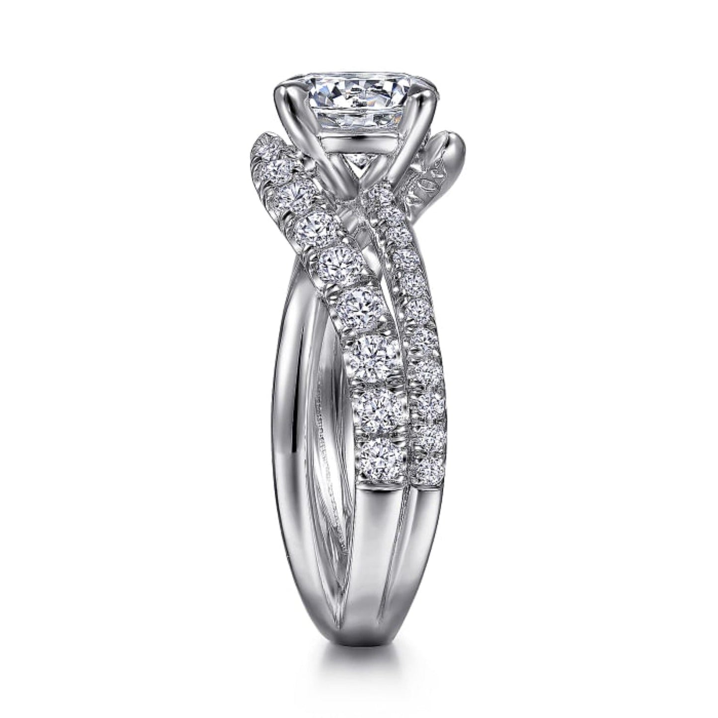 Gabriel & Co. "Zaira" Bypass Twist Diamond Engagement Ring