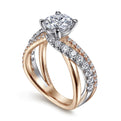 Gabriel & Co. "Zaira" Bypass Twist Diamond Engagement Ring