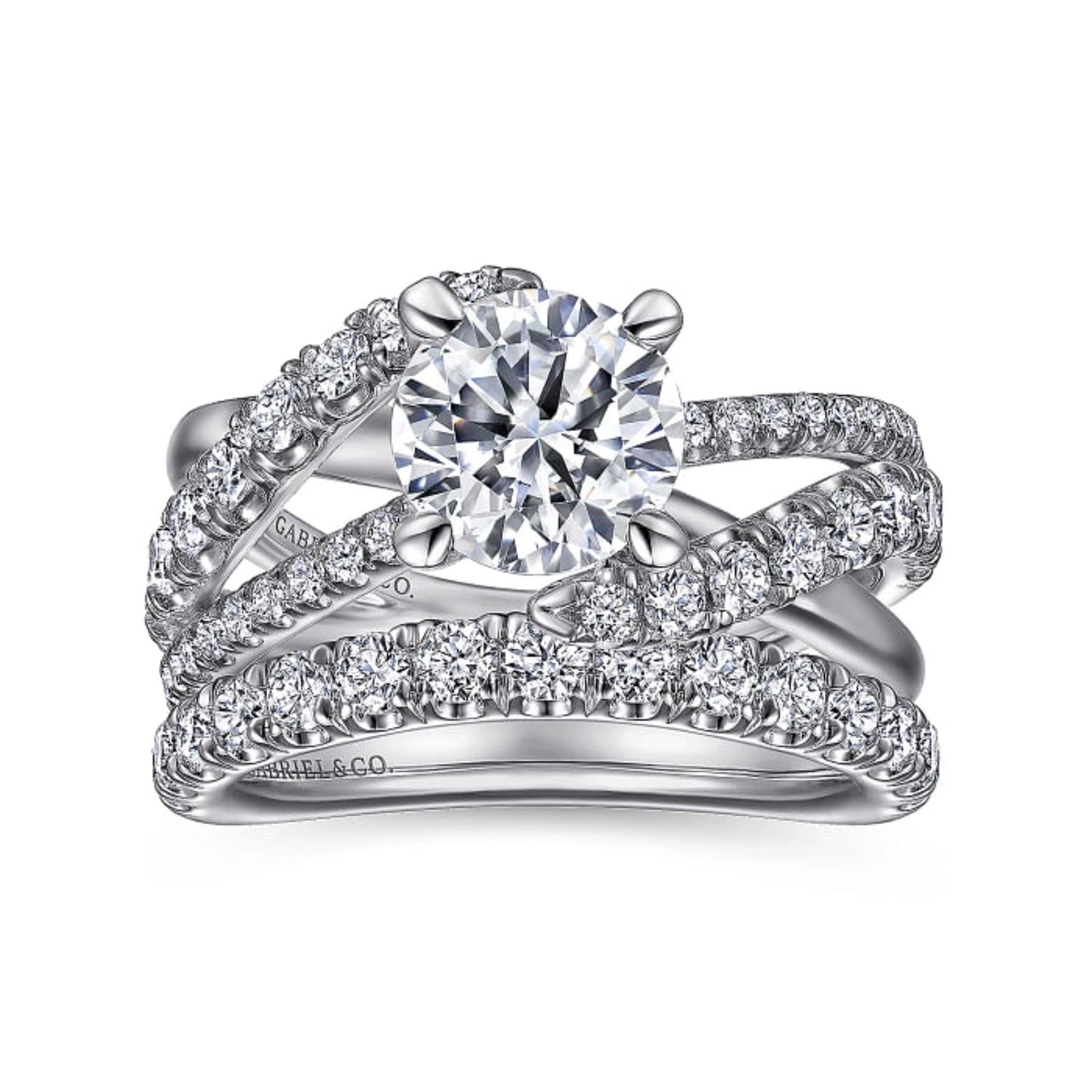 Gabriel & Co. "Zaira" Bypass Twist Diamond Engagement Ring