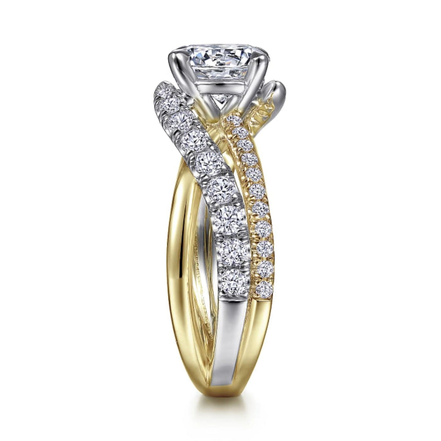 Gabriel & Co. "Zaira" Bypass Twist Diamond Engagement Ring