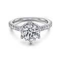 Gabriel & Co."Genoa" Halo Six Prong Diamond Engagement Ring