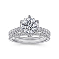 Gabriel & Co."Genoa" Halo Six Prong Diamond Engagement Ring