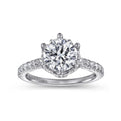 Gabriel & Co."Genoa" Halo Six Prong Diamond Engagement Ring