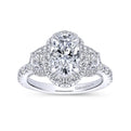 Gabriel & Co."Waltz" Diamond Engagement Ring Featuring Half Moon Diamonds