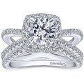 Gabriel "Delphinia" Cushion Halo Split Shank Diamond Engagement Ring