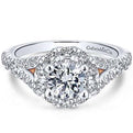 Gabriel "Fiona" Split Shank Diamond Halo Engagement Ring