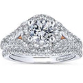 Gabriel "Fiona" Split Shank Diamond Halo Engagement Ring