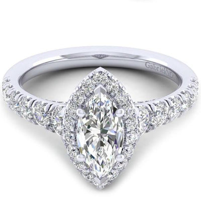 Gabriel "Hazel" Marquise Halo Diamond Pave Engagement Ring