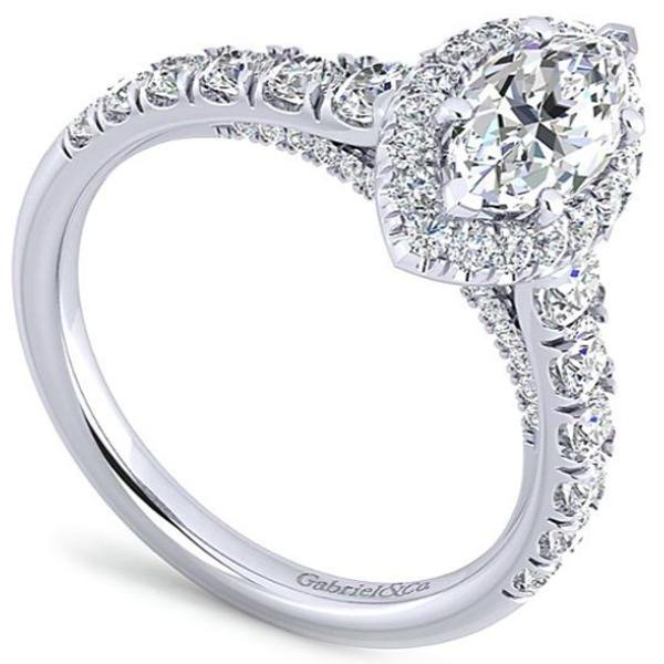 Gabriel "Hazel" Marquise Halo Diamond Pave Engagement Ring