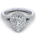 Gabriel "Juliana" Pear Halo Diamond Pave Engagement Ring