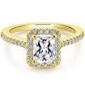 Gabriel Kelsey Emerald Cut Halo Diamond Engagement Ring