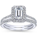 Gabriel Kelsey Emerald Cut Halo Diamond Engagement Ring