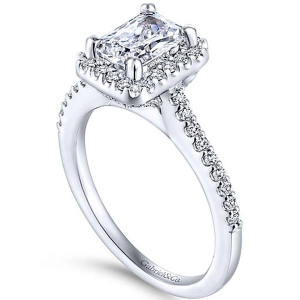 Gabriel Kelsey Emerald Cut Halo Diamond Engagement Ring