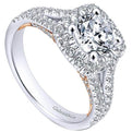 Gabriel & Co. "Perennial" Cushion Halo Diamond Engagement Ring