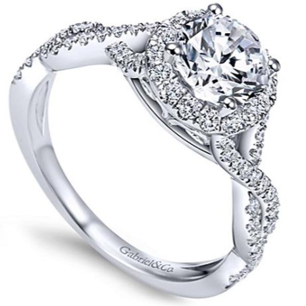 Gabriel "Marissa" Twist Diamond Halo Engagement Ring