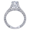 Gabriel & Co. "Abby" Engraved Cathedral Diamond Engagement Ring