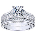 Gabriel & Co. "Abby" Engraved Cathedral Diamond Engagement Ring