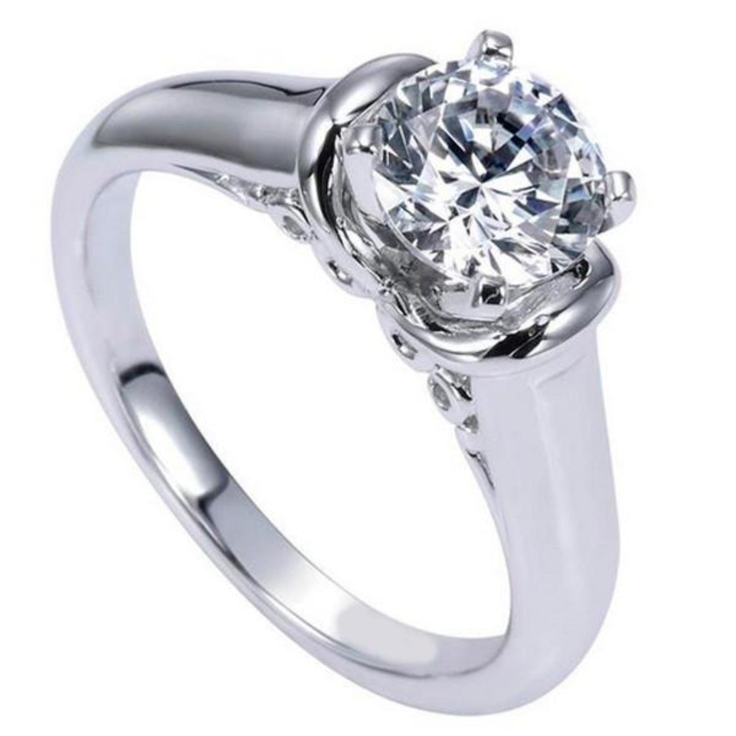 Gabriel & Co. "Lenora" High Polish Diamond Engagement Ring