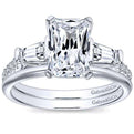 Gabriel "Sheryl" Emerald Cut & Tapered Baguette Diamond Engagement Ring