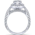 Gabriel "Theresa" Vintage Style Halo Diamond Engagement Ring