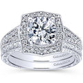 Gabriel "Theresa" Vintage Style Halo Diamond Engagement Ring