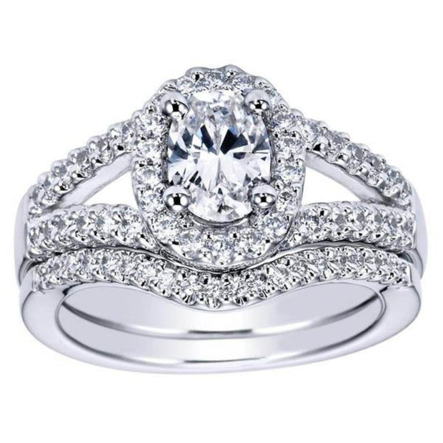 Gabriel  & Co. "Vita" Oval Cut Diamond Halo Engagement Ring