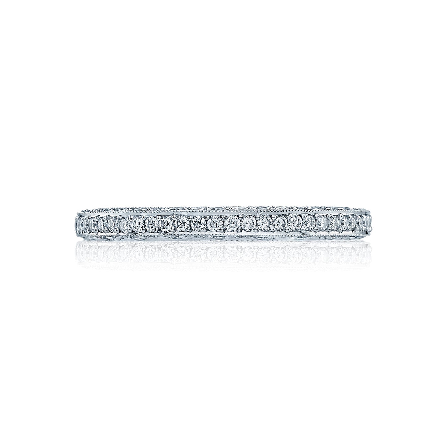 Tacori 18k White Gold Sculpted Crescent Diamond Wedding Band (0.55 CTW)