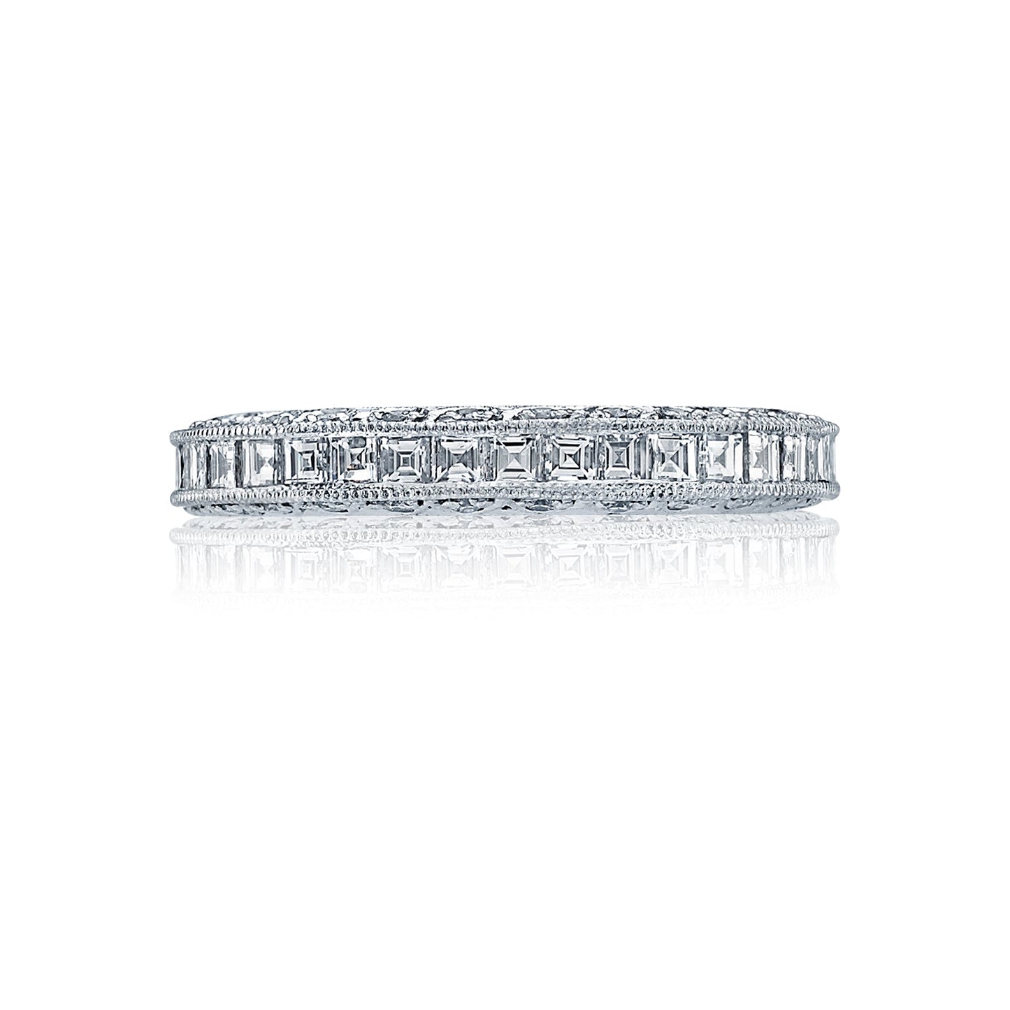 Tacori 18k White Gold Sculpted Crescent Diamond Eternity Wedding Band (1.6 CTW)