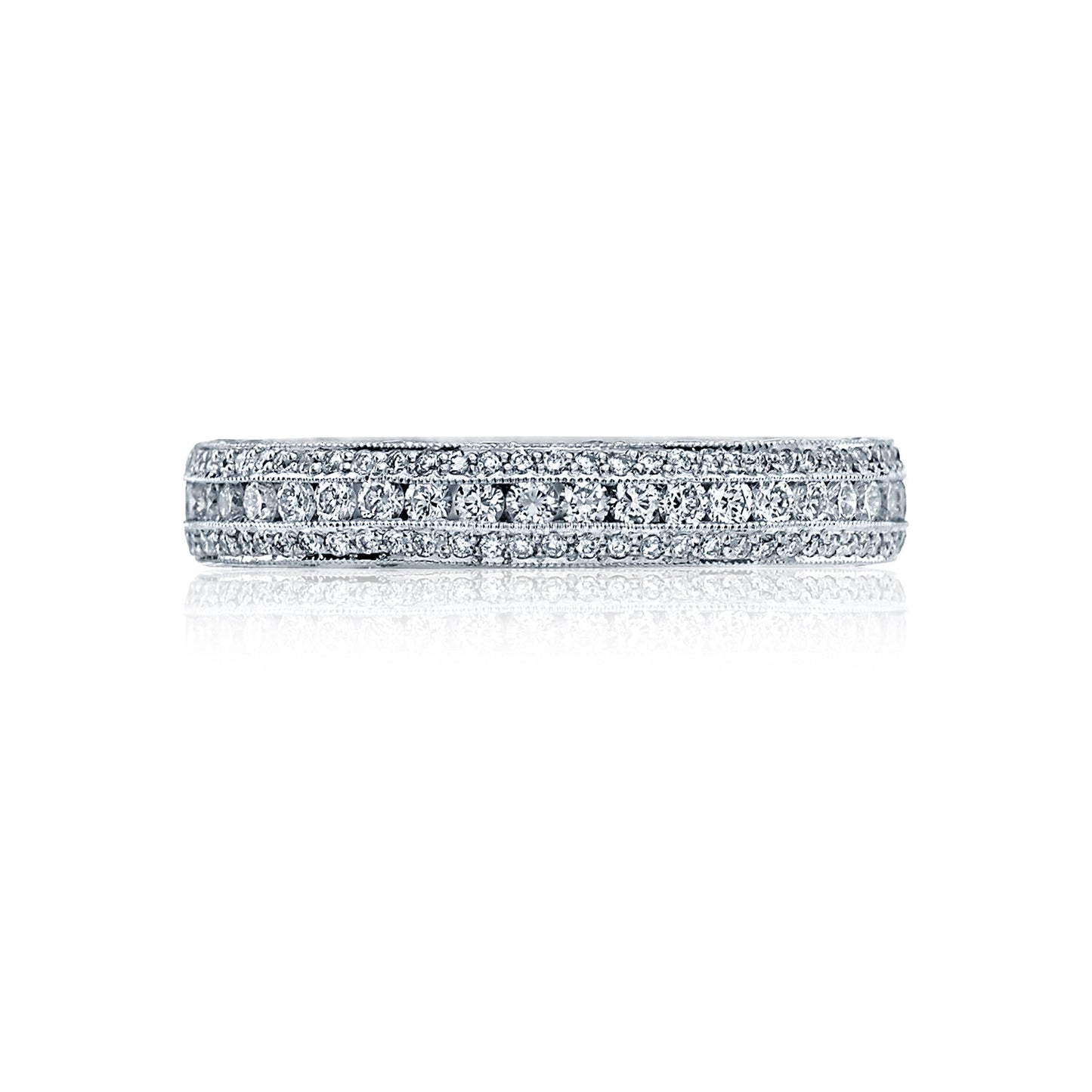 Tacori 18k White Gold Sculpted Crescent Diamond Wedding Band (1.2 CTW)