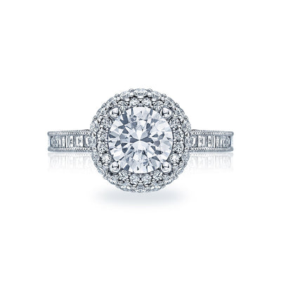 Tacori 18k White Gold Blooming Beauties Round Diamond Engagement Ring Setting (1 CTW)