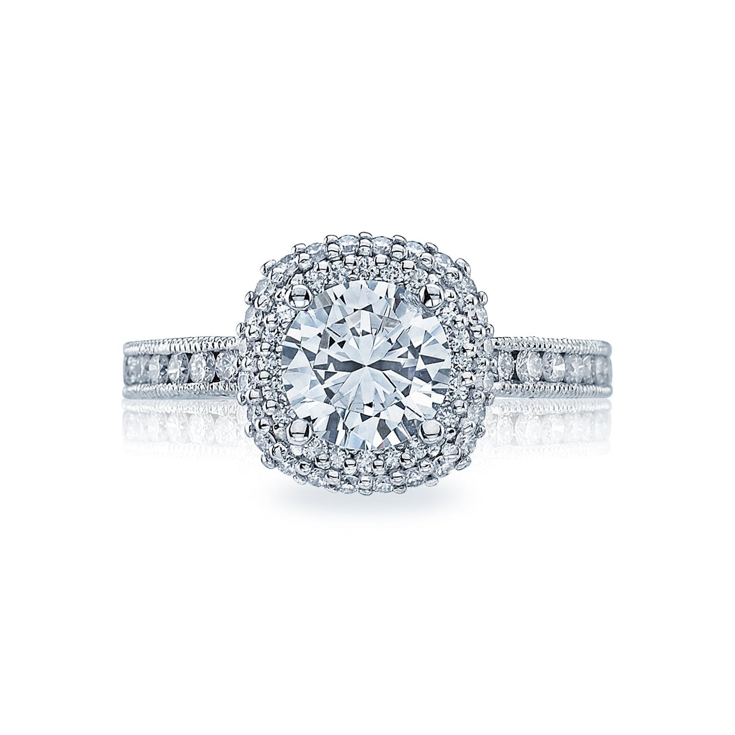 Tacori 18k White Gold Blooming Beauties Round Diamond Engagement Ring Setting (0.67 CTW)