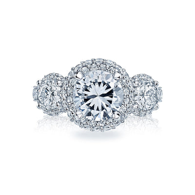 Tacori 18k White Gold Blooming Beauties Round Diamond Engagement Ring Setting (1.65 CTW)