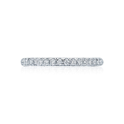 Tacori 18k White Gold Petite Crescent Diamond Wedding Band (0.37 CTW)