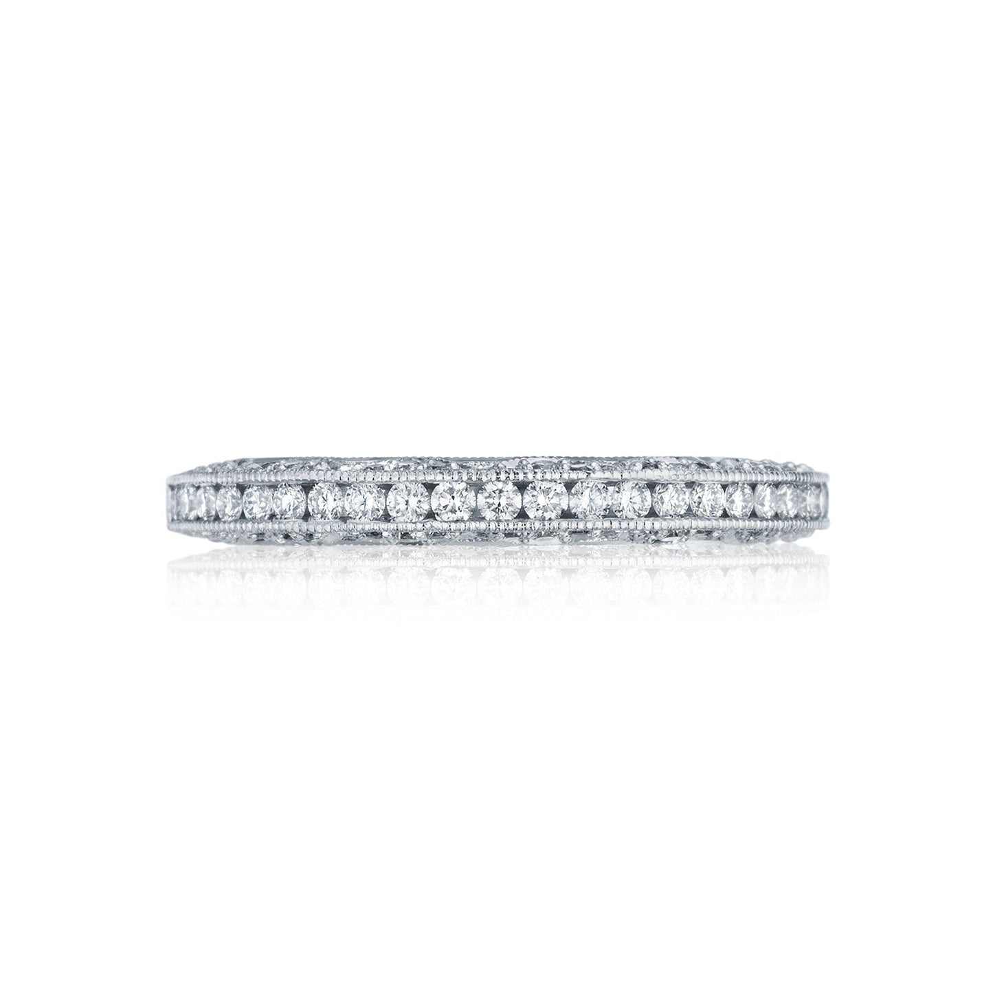 Tacori 18k White Gold Classic Crescent Diamond Wedding Band (0.47 CTW)