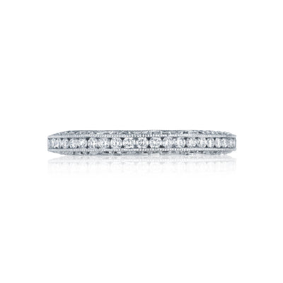 Tacori 18k White Gold Classic Crescent Diamond Wedding Band (0.47 CTW)