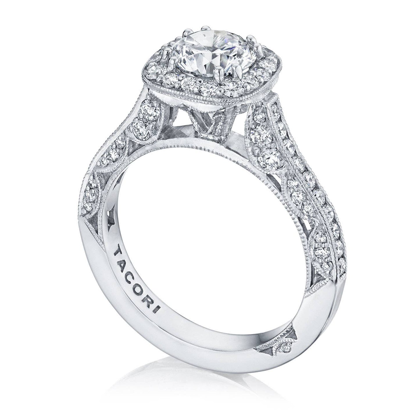 Round with Cushion Bloom Engagement Ring