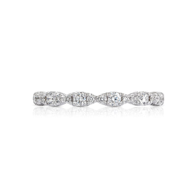 Tacori 18k White Gold Petite Crescent Diamond Wedding Band (0.36 CTW)