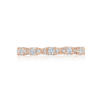 Tacori 18k Rose Gold Petite Crescent Diamond Wedding Band (0.56 CTW)