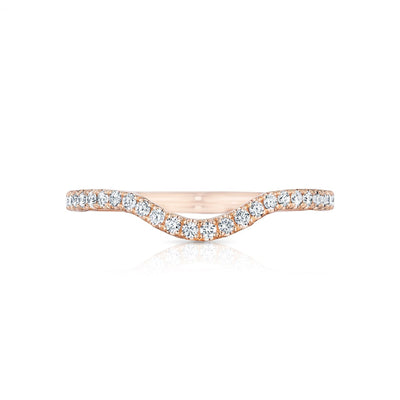 Tacori 18k Rose Gold Petite Crescent Diamond Wedding Band (0.24 CTW)