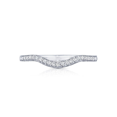 Tacori 18k White Gold Petite Crescent Diamond Wedding Band (0.2 CTW)