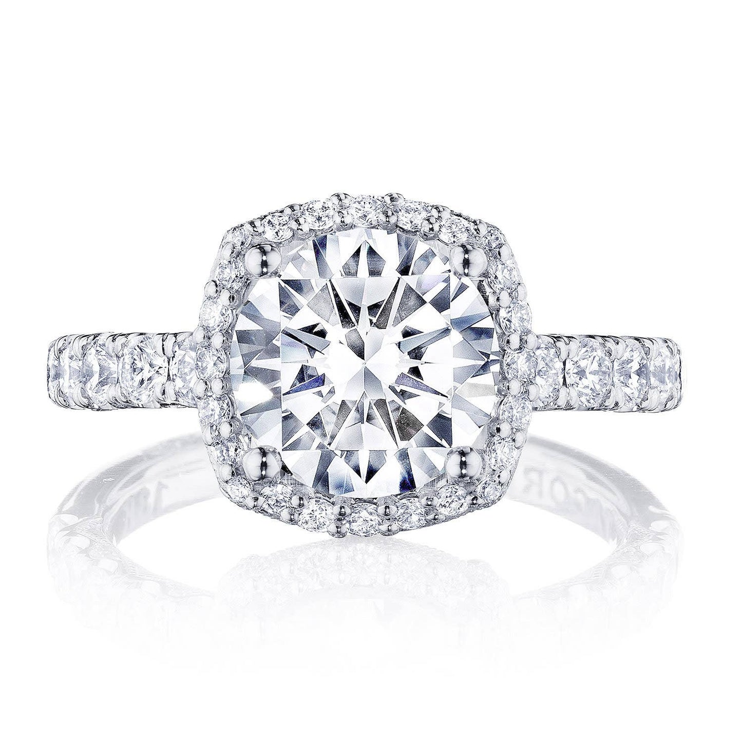 Round with Cushion Bloom Engagement Ring