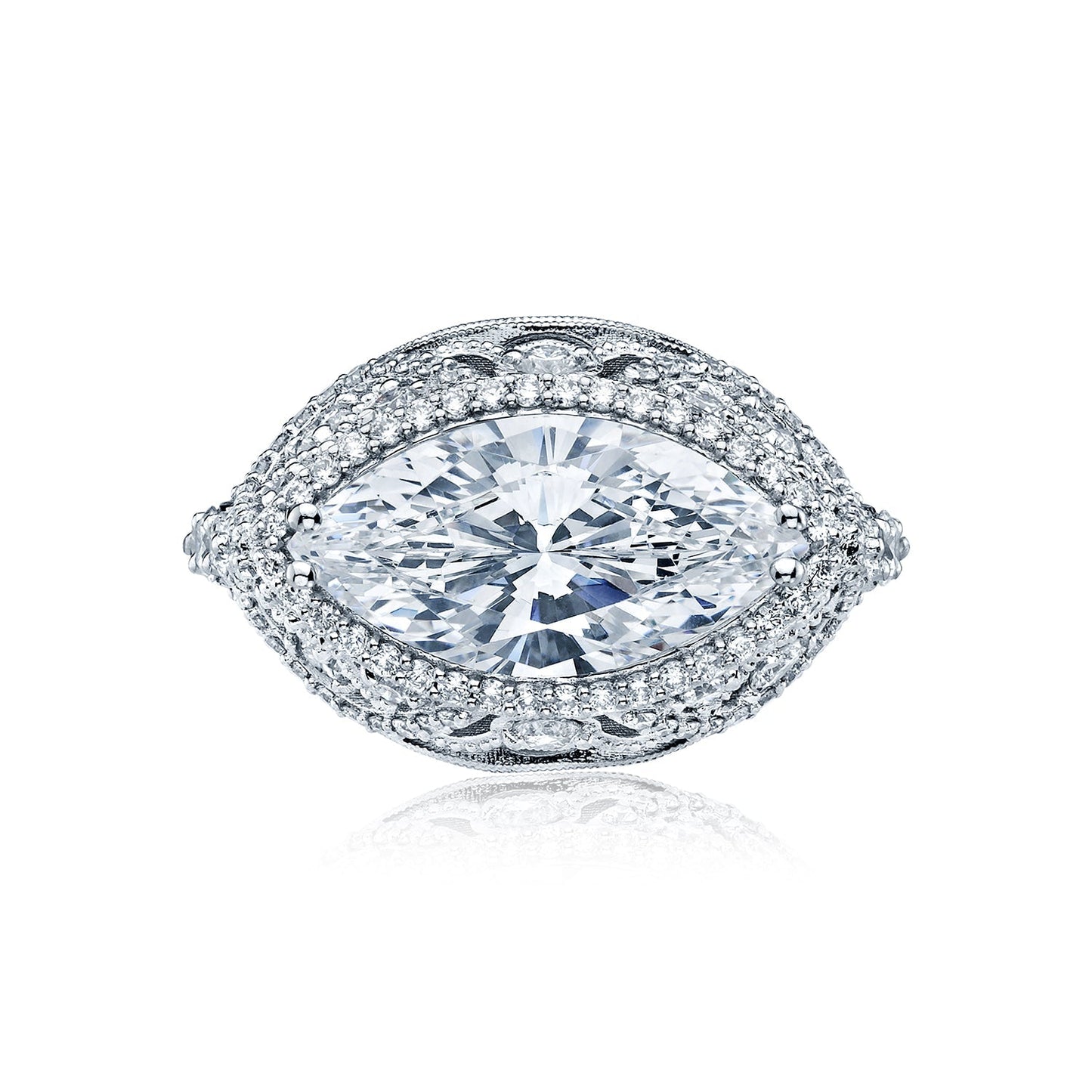 Tacori Platinum RoyalT Marquise Diamond Engagement Ring Setting (1.4 CTW)