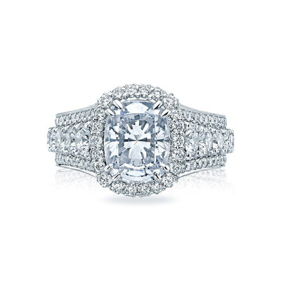 Tacori Platinum RoyalT Cushion Diamond Engagement Ring Setting (2.57 CTW)