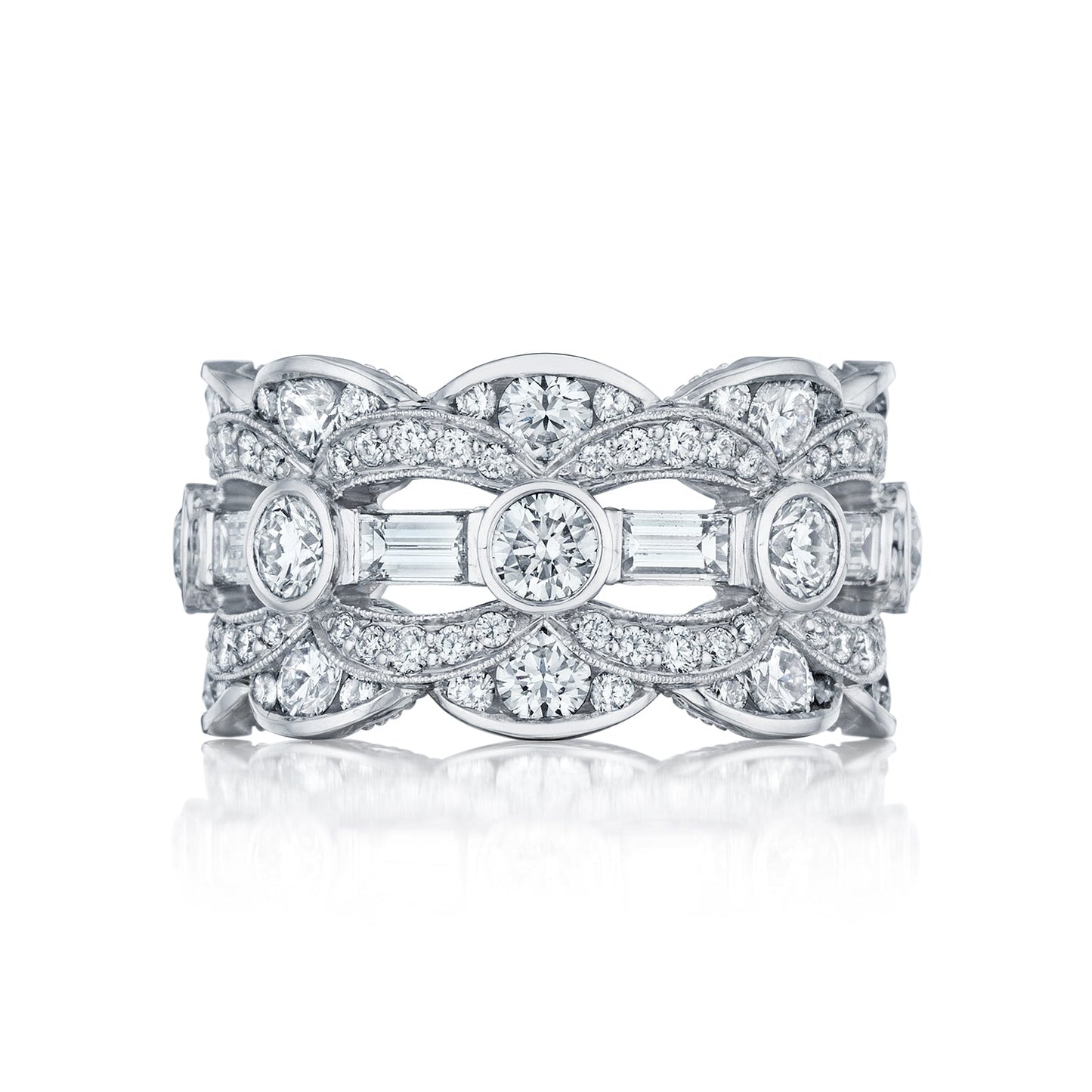 Tacori Adoration 18k  White Gold Diamond Wedding Band (4.36 CTW)