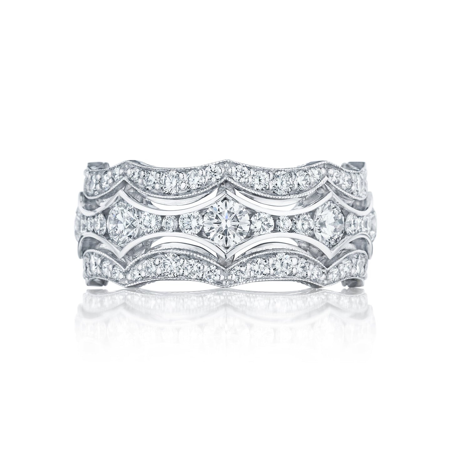 Tacori Adoration 18k White Gold Diamond Wedding Band (2.53 CTW)