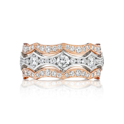 Tacori Adoration 18k White & Rose Gold Diamond Wedding Band (2.53 CTW)