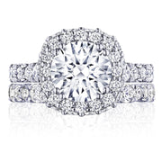 Round with Cushion Bloom Engagement Ring